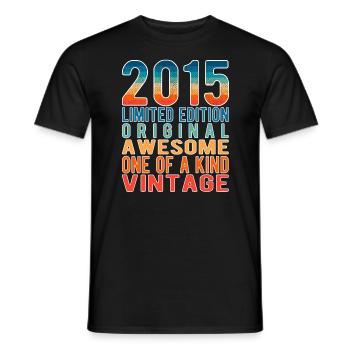 Edition limitée depuis 2015 Anniversaire Millésime 2015 - T-shirt homme - noir - Devant - AI Model Male 178 light (178cm)