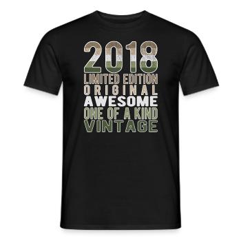 Limited Edition Since 2018 Birthday Vintage 2018 - Men's T-Shirt - black - Front - AI Model Male 178 light (178cm)