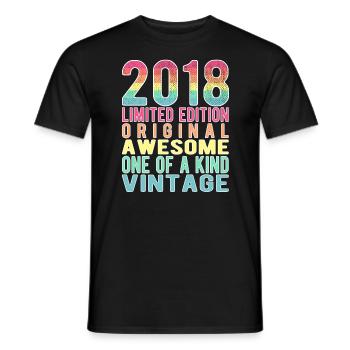 Limited Edition Since 2018 Birthday Vintage 2018 - Men's T-Shirt - black - Front - AI Model Male 178 light (178cm)
