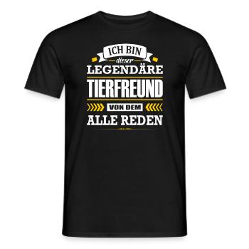 Dieser Legendäre Tierfreund Von Dem Alle Reden - Männer T-Shirt - Schwarz - Vorne - AI Model Male 178 light (178cm)