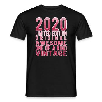 Edition limitée depuis 2020 Anniversaire Millésime 2020 - T-shirt homme - noir - Devant - AI Model Male 178 light (178cm)