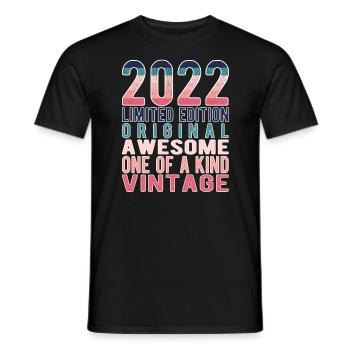 Edition limitée depuis 2022 Anniversaire Millésime 2022 - T-shirt homme - noir - Devant - AI Model Male 178 light (178cm)
