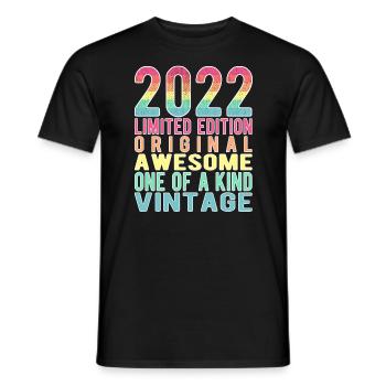 Edition limitée depuis 2022 Anniversaire Millésime 2022 - T-shirt homme - noir - Devant - AI Model Male 178 light (178cm)