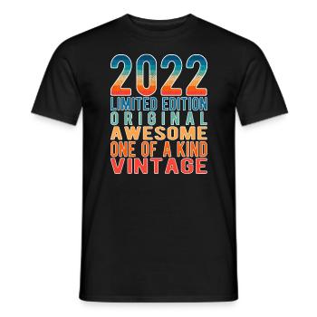 Edition limitée depuis 2022 Anniversaire Millésime 2022 - T-shirt homme - noir - Devant - AI Model Male 178 light (178cm)