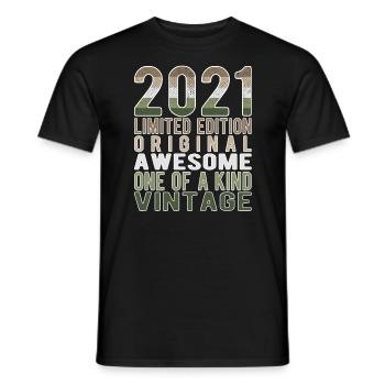 Limited Edition Since 2021 Birthday Vintage 2021 - Men's T-Shirt - black - Front - AI Model Male 178 light (178cm)