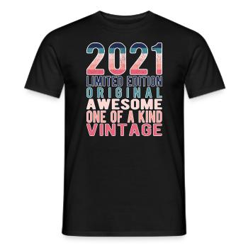 Limited Edition Since 2021 Birthday Vintage 2021 - Men's T-Shirt - black - Front - AI Model Male 178 light (178cm)