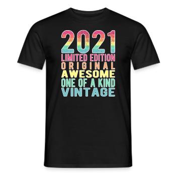 Limited Edition Since 2021 Birthday Vintage 2021 - Men's T-Shirt - black - Front - AI Model Male 178 light (178cm)