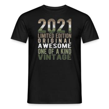 Limited Edition Since 2021 Birthday Vintage 2021 - Men's T-Shirt - black - Front - AI Model Male 178 light (178cm)