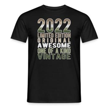 Edition limitée depuis 2022 Anniversaire Millésime 2022 - T-shirt homme - noir - Devant - AI Model Male 178 light (178cm)