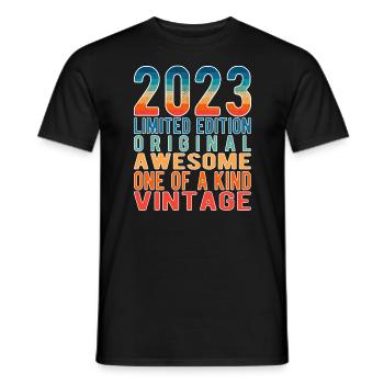 Limited Edition since 2023 Birthday Vintage 2023 - Men's T-Shirt - black - Front - AI Model Male 178 light (178cm)