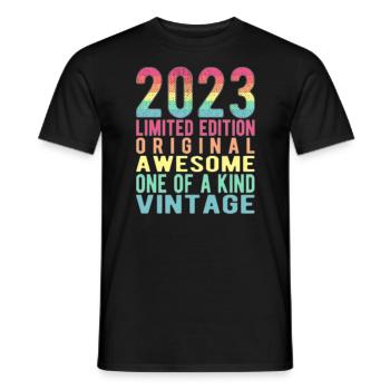 Limited Edition since 2023 Birthday Vintage 2023 - Men's T-Shirt - black - Front - AI Model Male 178 light (178cm)