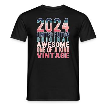 Edition limitée depuis 2024 Anniversaire Millésime 2024 - T-shirt homme - noir - Devant - AI Model Male 178 light (178cm)