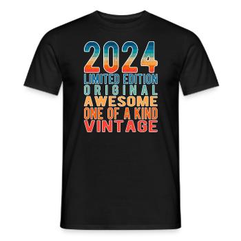 Edition limitée depuis 2024 Anniversaire Millésime 2024 - T-shirt homme - noir - Devant - AI Model Male 178 light (178cm)