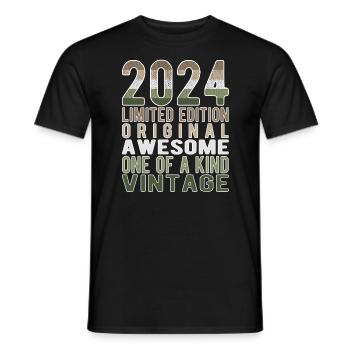 Edition limitée depuis 2024 Anniversaire Millésime 2024 - T-shirt homme - noir - Devant - AI Model Male 178 light (178cm)