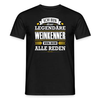 Dieser Legendäre Weinkenner Von Dem Alle Reden - Männer T-Shirt - Schwarz - Vorne - AI Model Male 178 light (178cm)