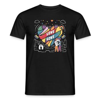 Pride Month - Love is Love - LGBTQ+ Community - Men's T-Shirt - black - Front - AI Model Male 178 light (178cm)