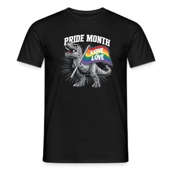 Mois de la fierté - Love is Love - Communauté LGBTQ+ - T-shirt homme - noir - Devant - AI Model Male 178 light (178cm)