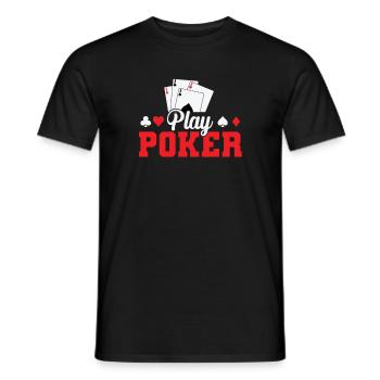Play Poker Card Ace - Men's T-Shirt - black - Front - AI Model Male 178 light (178cm)