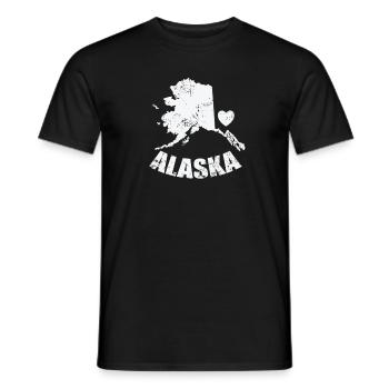 Alaska Heart State USA America - Men's T-Shirt - black - Front - AI Model Male 178 light (178cm)