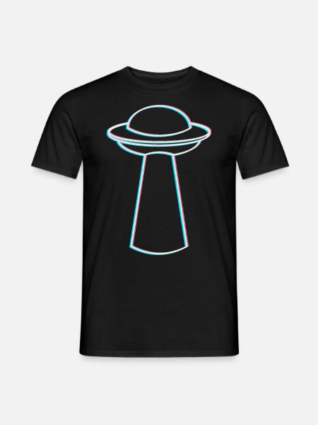 UFO Glitch – Ambiance rave et techno - T-shirt homme - noir