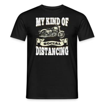 Mon type de distanciation sociale - Moto - T-shirt homme - noir - Devant - AI Model Male 178 light (178cm)