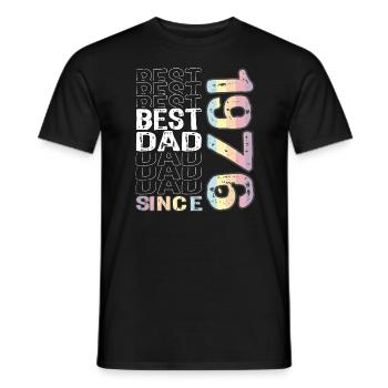 Best dad in the world since 1976 Father's Day - Men's T-Shirt - black - Front - AI Model Male 178 light (178cm)