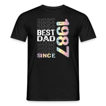 Best dad in the world since 1987 Father's Day - Men's T-Shirt - black - Front - AI Model Male 178 light (178cm)