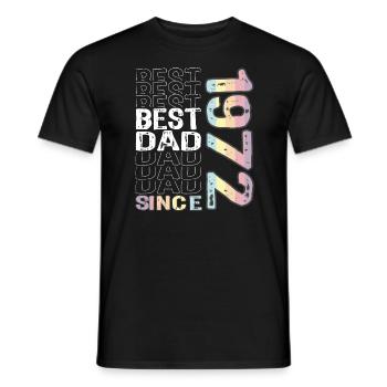 Best dad in the world since 1972 Father's Day - Men's T-Shirt - black - Front - AI Model Male 178 light (178cm)