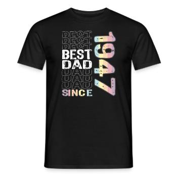 Best dad in the world since 1947 Father's Day - Men's T-Shirt - black - Front - AI Model Male 178 light (178cm)