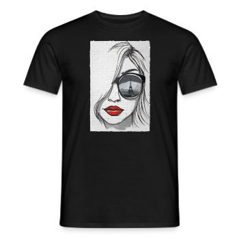 Graffeuse à Paris - Tour Eiffel - T-shirt homme - noir - Devant - AI Model Male 178 light (178cm)