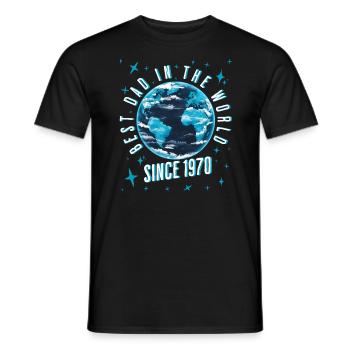 Best dad in the world since 1970 Father's Day - Men's T-Shirt - black - Front - AI Model Male 178 light (178cm)