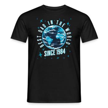 Best dad in the world since 1984 Father's Day - Men's T-Shirt - black - Front - AI Model Male 178 light (178cm)