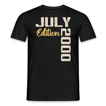 Juli 2000 Geburtstagsshirt Juli 2000 - Männer T-Shirt - Schwarz - Vorne - AI Model Male 178 light (178cm)