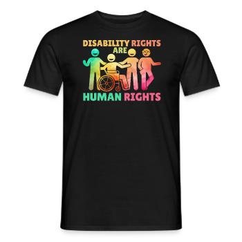 Disability Rights Are Human Rights Rainbow - Men's T-Shirt - black - Front - AI Model Male 178 light (178cm)