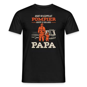 father's day future dad firefighter ad grossess - Men's T-Shirt - black - Front - AI Model Male 178 light (178cm)
