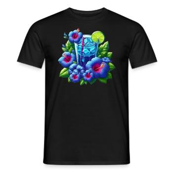 Blue hibiscus tea - Men's T-Shirt - black - Front - AI Model Male 178 light (178cm)