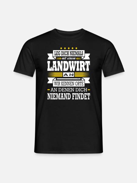 Leg Dich Niemals Mit Einem Landwirt An Jungbauer - Männer T-Shirt - Schwarz