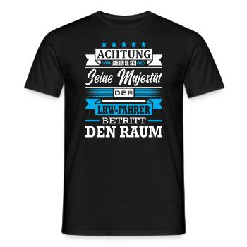Achtung Seine Majestät Der LKW-Fahrer Spruch - Männer T-Shirt - Schwarz - Vorne - AI Model Male 178 light (178cm)