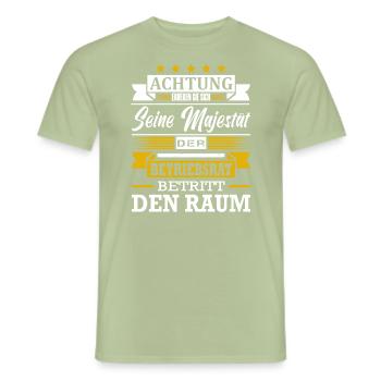 Achtung Seine Majestät Der Betriebsrat Spruch - Männer T-Shirt - Sage - Vorne - AI Model Male 178 light (178cm)