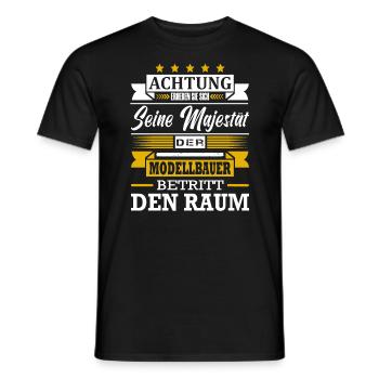 Achtung Seine Majestät Der Modellbauer Modellbau - Männer T-Shirt - Schwarz - Vorne - AI Model Male 178 light (178cm)