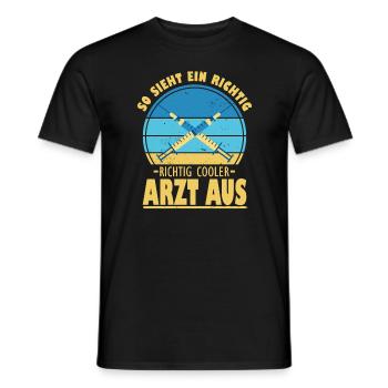 So Sieht Ein Richtig Cooler Arzt Aus Abschluss - Männer T-Shirt - Schwarz - Vorne - AI Model Male 178 light (178cm)