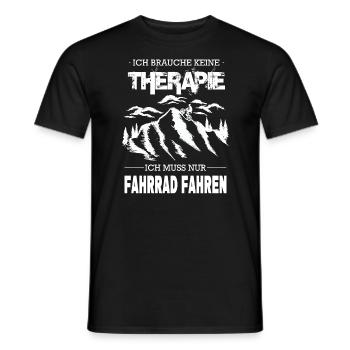 Ich Brauche Keine Therapie Fahrrad Fahren - Männer T-Shirt - Schwarz - Vorne - AI Model Male 178 light (178cm)