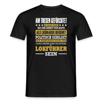 Lokführer Am Tresen Gefürchtet Zugfahrer Zugführer - Männer T-Shirt - Schwarz - Vorne - AI Model Male 178 light (178cm)