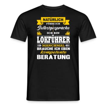 Zugfahrer Zugführer Selbstgespräche Lokführer Zug - Männer T-Shirt - Schwarz - Vorne - AI Model Male 178 light (178cm)