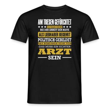Arzt Am Tresen Gefürchtet Facharzt Spruch Oberarzt - Männer T-Shirt - Schwarz - Vorne - AI Model Male 178 light (178cm)