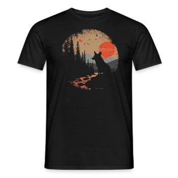 Fuchs Kopf Wald Tier Natur Bäume Baby Fuchs - Männer T-Shirt - Schwarz - Vorne - AI Model Male 178 light (178cm)
