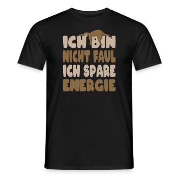 Ich Bin Nicht Faul Ich Spare Energie Faultier - Männer T-Shirt - Schwarz - Vorne - AI Model Male 178 light (178cm)