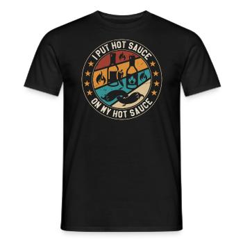 Ich gebe scharfe Soße auf meine scharfe Soße lustiger Essensliebhaber - Männer T-Shirt - Schwarz - Vorne - AI Model Male 178 light (178cm)