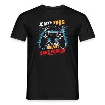 I don't care, I got my certificate without forcing 2024 - Men's T-Shirt - black - Front - AI Model Male 178 light (178cm)