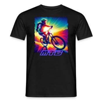 MTB Bike - Men's T-Shirt - black - Front - AI Model Male 178 light (178cm)